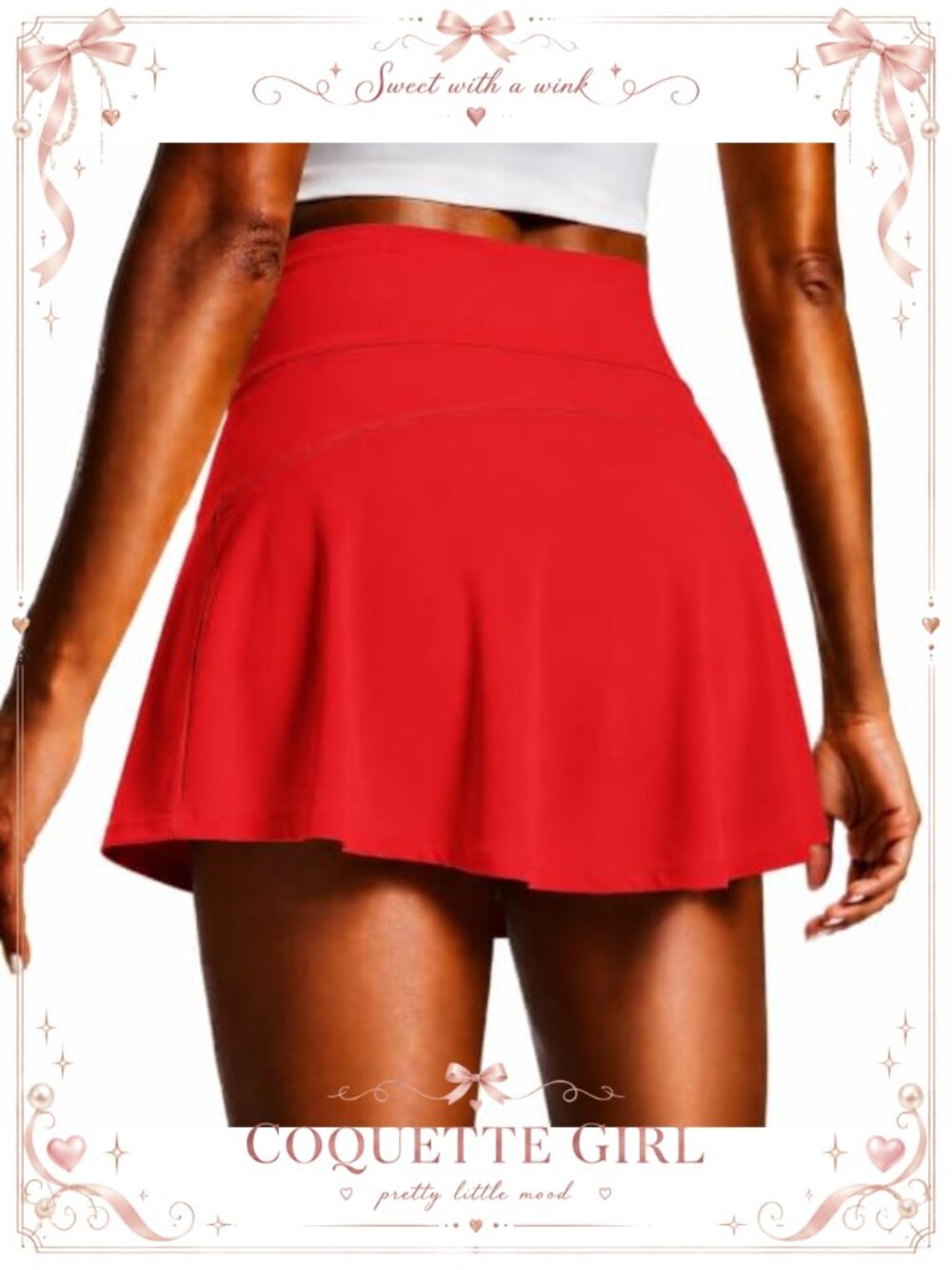 Pleated Athletic Skort with Built-in Shorts Pocket High Waist Tennis Golf